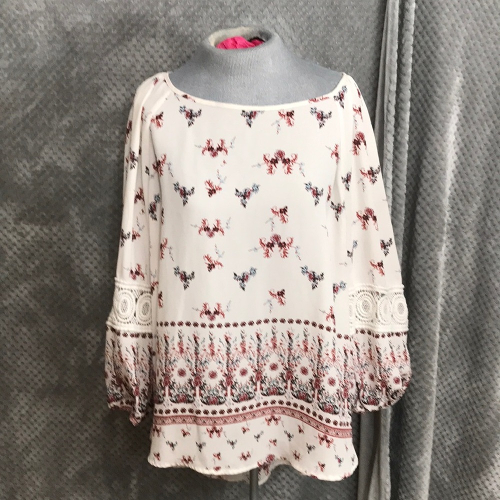 Cato hi lo blouse lace sleeves inserts